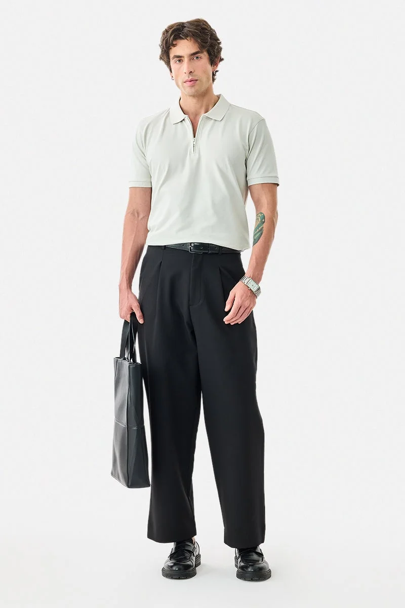 SNITCH Zipper Stretch Polo T-Shirt